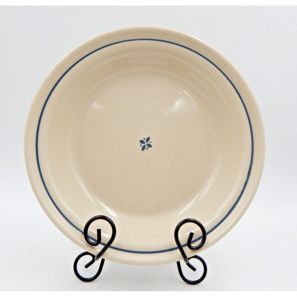 Longaberger Pottery Woven Traditions Classic Blue 10" Pie Plate 1990 Vintage
